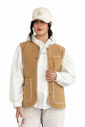 پافر کوتاه زنانه سیلیکونی رنگ اجری پاییزه و شیک